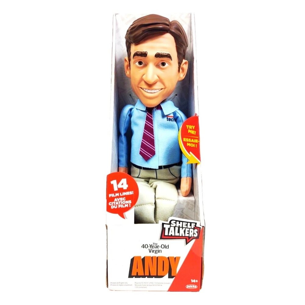 NEW The 40 Year Old Virgin Andy Stitzer Shelf Talkers 12" Talking Plush Pull